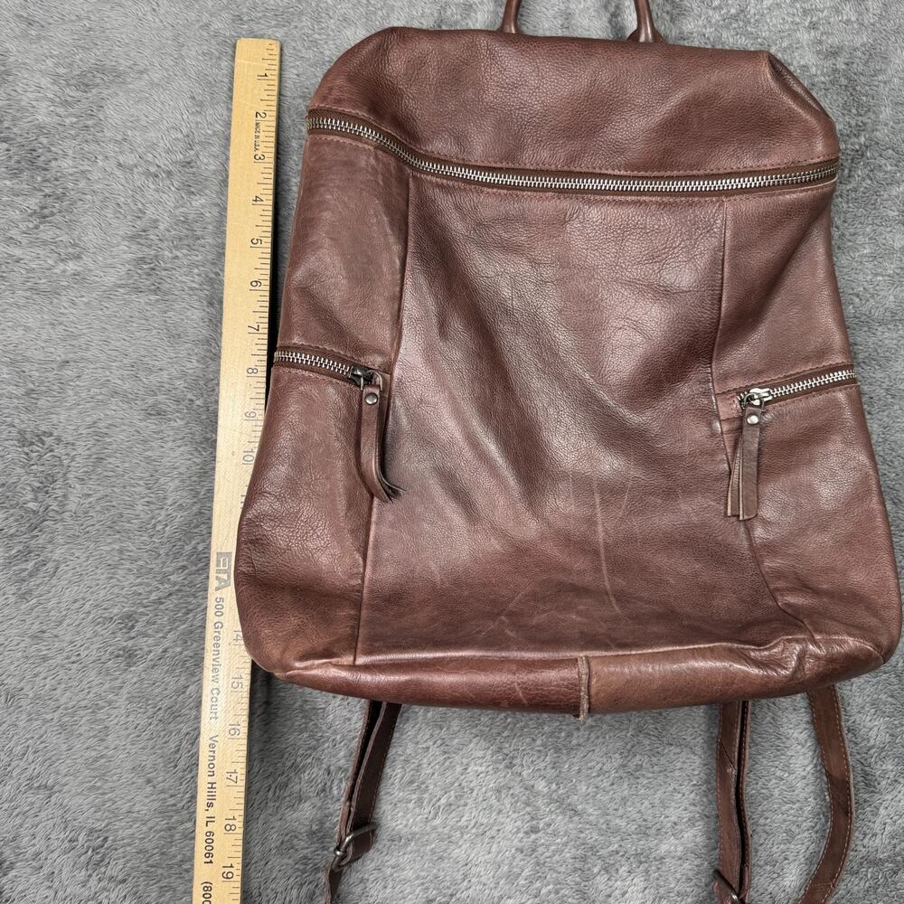 Vilenca Holland Backpack Cognac Brown Genuine Leather 15" Rucksack Lined Zip - Picture 7 of 7